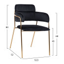 ΠΟΛΥΘΡΟΝΑΚΙ KELSO HM8521.04 ΒΕΛΟΥΔΟ ΜΑΥΡΟ & ΕΠΙΧΡΥΣΟ ΠΟΔΙ 52,5x52x80Υ εκ. 2τμχ