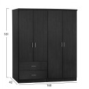 ΝΤΟΥΛΑΠΑ 4-ΦΥΛΛΗ ΜΕ 2 ΣΥΡΤΑΡΙΑ JENNA HM11351.01 ΜΕΛΑΜΙΝΗ ΣΕ ZEBRANO 160x42x181Υ
