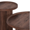 ΣΕΤ 2ΤΜΧ ΤΡΑΠΕΖΙΑ ΣΑΛΟΝΙΟΥ MARGON HM21084 MDF ΣΚΟΥΡΟ ΚΑΦΕ Φ80εκ & Φ45εκ