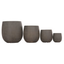 ΣΕΤ 4ΤΜΧ ΓΛΑΣΤΡΕΣ ΣΤΡΟΓΓΥΛΕΣ GARDENER HM4726 FIBERCLAY ΓΚΡΙΖΟΠΡΑΣΙΝΟ Φ52x55Υεκ