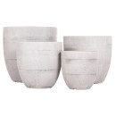 ΣΕΤ 4ΤΜΧ ΓΛΑΣΤΡΕΣ ΣΤΡΟΓΓΥΛΕΣ ΣΕΙΡΑ GARDENER HM4719 FIBERCLAY-ΧΡΩΜΑ CEMENT Φ44x43Υεκ