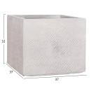 ΣΕΤ 4ΤΜΧ ΓΛΑΣΤΡΕΣ ΤΕΤΡΑΓΩΝΕΣ GARDENER HM4730 FIBERCLAY ΓΚΡΙ CEMENT 37x37x32Υεκ.