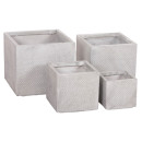 ΣΕΤ 4ΤΜΧ ΓΛΑΣΤΡΕΣ ΤΕΤΡΑΓΩΝΕΣ GARDENER HM4730 FIBERCLAY ΓΚΡΙ CEMENT 37x37x32Υεκ.