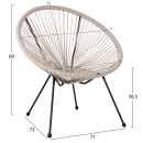 ΣΕΤ ΕΞΩΤΕΡΙΚΟΥ ΧΩΡΟΥ 3ΤΜΧ ACAPULCO HM11861.03 P.E.RATTAN ΕΚΡΟΥ-ΜΕΤΑΛΛΟ ΣΕ ΜΑΥΡΟ
