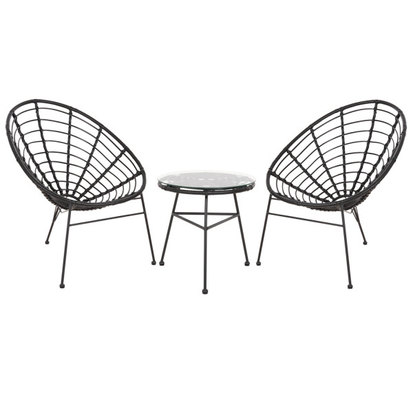 ΣΕΤ ΕΞΩΤΕΡΙΚΟΥ ΧΩΡΟΥ 3ΤΜΧ ALLEGRA HM21047.12 ΜΑΥΡΟ ΣΥΝΘ.RATTAN & ΜΕΤΑΛΛΟ