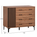 ΣΕΤ ΚΡΕΒΑΤΟΚΑΜΑΡΑΣ 4ΤΜΧ HARRY HM21115 ΜΕΛΑΜΙΝΗ ΣΕ ΦΥΣΙΚΟ ΞΥΛΟΥ & ΜΑΥΡΟ ΧΡΩΜΑ