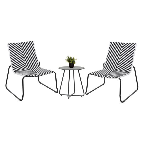 ΣΕΤ LOUNGE 3TMX ΕΞ.ΧΩΡΟΥ PONY HM21193 ΜΕΤΑΛΛΟ ΣΕ ΓΚΡΙ--ΣΥΝΘ.RATTAN ΣΕ ΛΕΥΚΟ-ΜΑΥΡΟ
