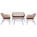 ΣΕΤ ΣΑΛΟΝΙ 4ΤΜΧ ALLEGRA HM5460 ΜΕΤΑΛΛΟ & WICKER ΣΕ ΜΠΕΖ ΧΡΩΜΑ