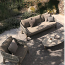 ΣΕΤ ΣΑΛΟΝΙ 4ΤΜΧ MAHAL HM6424.02 ΚΡΕΜ ΑΛΟΥΜΙΝΙΟ--ΜΠΕΖ OLEFIN & ΣΧΟΙΝΙ STRAP