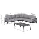 ΣΕΤ ΣΑΛΟΝΙ ΕΞ.ΧΩΡΟΥ 4ΤΜΧ ORION CORNER HM6191.01 ΣΚΟΥΡΟ ΓΚΡΙ ΑΛΟΥΜΙΝΙΟ & OLEFIN