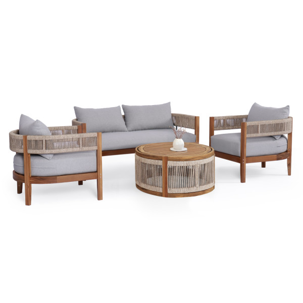 ΣΕΤ ΣΑΛΟΝΙ ΕΞ.ΧΩΡΟΥ 4ΤΜΧ SOLACE HM6261 ΞΥΛΟ ΑΚΑΚΙΑΣ-ΣΧΟΙΝΙ-ΑΝΟΙΧΤΟ ΓΚΡΙ ΥΦΑΣΜΑ