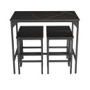ΣΕΤ ΤΡΑΠΕΖΑΡΙΑ ΜΠΑΡ 5ΤΜΧ BOXY HM9882.13 ΜΑΥΡΟ ΜΕΤΑΛΛΟ-ΜΕΛΑΜΙΝΗ ΜΑΥΡΟ ΜΑΡΜΑΡΟ