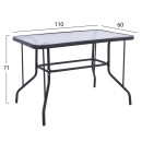 ΣΕΤ ΤΡΑΠΕΖΑΡΙΑΣ 5ΤΜΧ ADAM HM10727.01 ΚΑΡΕΚΛΕΣ ΜΕΤΑΛΛΙΚΕΣ & ΤΡΑΠΕΖΙ 110x60εκ ΓΚΡΙ