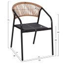 ΣΕΤ ΤΡΑΠΕΖΑΡΙΑΣ 5ΤΜΧ ADAM HM10727.03 ΚΑΡΕΚΛΕΣ ΜΕΤΑΛΛΙΚΕΣ & ΤΡΑΠΕΖΙ 110x60εκ ΜΑΥΡΟ