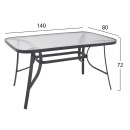 ΣΕΤ ΤΡΑΠΕΖΑΡΙΑΣ 5ΤΜΧ BECK HM10729.01 ΚΑΡΕΚΛΕΣ ΜΕΤΑΛΛΙΚΕΣ & ΤΡΑΠΕΖΙ 140x80εκ ΓΚΡΙ