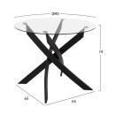 ΣΕΤ ΤΡΑΠΕΖΑΡΙΑΣ 5ΤΜΧ LADY HM21199.01 ΓΥΑΛΙ--ΜΕΤΑΛΛΟ ΣΕ ΜΑΥΡΟ & ΒΕΛΟΥΔΟ ΓΚΡΙ