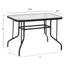 ΣΕΤ ΤΡΑΠΕΖΑΡΙΑΣ 5ΤΜΧ LEONE HM10835.03 ΚΑΡΕΚΛΕΣ ΜΕΤΑΛΛΙΚΕΣ & ΤΡΑΠΕΖΙ 110x60εκ ΜΑΥΡΟ