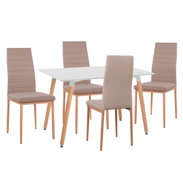 ΣΕΤ ΤΡΑΠΕΖΑΡΙΑΣ 5ΤΜΧ MINIMAL HM11767 ΛΕΥΚΟ MDF-ΜΠΕΖ ΥΦΑΣΜΑ