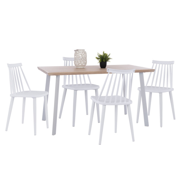 ΣΕΤ ΤΡΑΠΕΖΑΡΙΑΣ 5ΤΜΧ OFIRA HM10634 MDF TOP ΣΕ SONAMA--ΛΕΥΚΕΣ ΚΑΡΕΚΛΕΣ