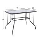 ΣΕΤ ΤΡΑΠΕΖΑΡΙΑΣ 5ΤΜΧ SWIFTER HM21222.01 ΚΑΡΕΚΛΕΣ ΜΕΤΑΛ.& ΤΡΑΠΕΖΙ 110x60 ΓΚΡΙ-ΦΥΣΙΚΟ