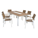 ΣΕΤ ΤΡΑΠΕΖΑΡΙΑΣ TABER HM10738.01 ΤΡΑΠΕΖΙ & 6 ΠΟΛΥΘΡΟΝΕΣ-ΑΛΟΥΜΙΝΙΟ & POLYWOOD-ΛΕΥΚΟ