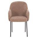 ΣΕΤ ΤΡΑΠΕΖΑΡΙΑΣ 7ΤΜΧ MANIDO HM10949.03 MDF TOP--ΥΦΑΣΜΑ TAUPE & ΜΕΤΑΛΛΟ ΜΑΥΡΟ