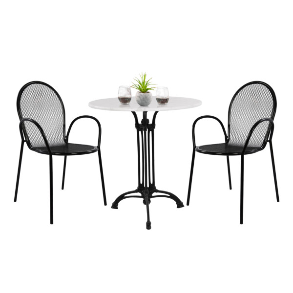 ΣΕΤ ΤΡΑΠΕΖΑΡΙΑΣ ΕΞΩΤ.ΧΩΡΟΥ 3ΤΜΧ ΣΤΡΟΓΓΥΛΟ ΤΡΑΠΕΖΙ ΜΑΡΜΑΡΟ-ΜΕΤΑΛ.ΠΟΛΥΘΡΟΝΕΣ ΗΜ11881