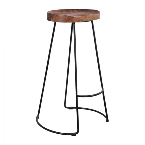 ΣΚΑΜΠΟ BAR ELEANOR HM8363.11 ΜΑΣΙΦ ΞΥΛΟ ΑΚΑΚΙΑΣ-ΜΕΤΑΛΛΟ 50x43x78Υεκ.