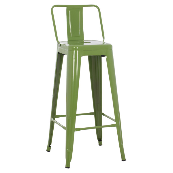 ΣΚΑΜΠΟ BAR ΜΕΤΑΛΛΙΚΟ MELITA ME ΠΛΑΤΗ ΣΕ LIGHT OLIVE GREEN HM8643.13 43Χ43Χ100Yεκ.