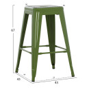 ΣΚΑΜΠΟ ΜΕΣΑΙΟΥ ΥΨΟΥΣ ΜΕΤΑΛΛΙΚΟ MELITA-PRO HM8573.53 ΣΕ LIGHT OLIVE GREEN 43x43x67Υεκ.