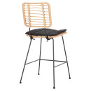 ΣΚΑΜΠΟ ΜΕΣ.ΥΨΟΥΣ ALLEGRA HM5644.11 ΜΕΤΑΛΛΟ&ΜΑΞΙΛΑΡΙ ΜΑΥΡΟ-WICKER ΜΠΕΖ 53x56x107Υεκ.