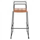 ΣΚΑΜΠΟ ΜΕΤΑΛΛΙΚΟ ALLEGRA HM5642 ΜΕ WICKER ΣΕ ΜΠΕΖ ΑΠΟΧΡΩΣΗ 48x53x100 εκ.