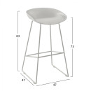 ΣΚΑΜΠΟ ΜΕΤΑΛΛΙΚΟ NAILA HM8450.01 ΜΕ ΚΑΘΙΣΜΑ PP ΛΕΥΚΟ 47x47x83 εκ. 2τμχ