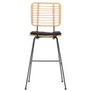 ΣΚΑΜΠΟ ΜΠΑΡ ALLEGRA HM5455.11 ΜΕΤΑΛΛΟ&ΜΑΞΙΛΑΡΙ ΜΑΥΡΟ-WICKER ΜΠΕΖ 56x59x116,5Υεκ.