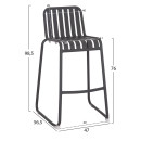 ΣΚΑΜΠΟ ΜΠΑΡ ΑΛΟΥΜΙΝΙΟΥ RACHEL HM6341.01 ΓΚΡΙ 47x56,5x98,5Υεκ.