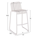 ΣΚΑΜΠΟ ΜΠΑΡ ΑΛΟΥΜΙΝΙΟΥ RACHEL HM6341.02 ΛΕΥΚΟ 47x56,5x98,5Υεκ.