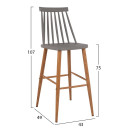 ΣΚΑΜΠΟ ΜΠΑΡ HM8459.10 VANESSA ΣΕ ΓΚΡΙ ΧΡΩΜΑ 43x49x107 εκ. 2τμχ