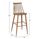 ΣΚΑΜΠΟ ΜΠΑΡ HM8459.25 VANESSA ΣΕ ΚΑΠΟΥΤΣΙΝΟ ΧΡΩΜΑ 43x49x107Υ εκ. 2τμχ