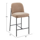 ΣΚΑΜΠΟ ΜΠΑΡ ΜΕΣ.ΥΨΟΥΣ MANIDO HM18427.02 TAUPE ΥΦΑΣΜΑ-ΜΕΤΑΛ.ΜΑΥΡΟΣ ΣΚΕΛΕΤΟΣ 47x54x94Υεκ 2τμχ