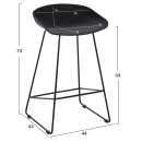 ΣΚΑΜΠΟ ΜΠΑΡ NAILA HM9299.02 ΜΑΥΡΟ ΜΕΣΑΙΟΥ ΥΨΟΥΣ 44x44x74Yεκ. 2τμχ