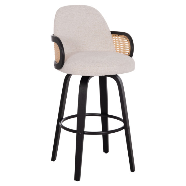 ΣΚΑΜΠΟ ΜΠΑΡ ΠΕΡΙΣΤΡΕΦΟΜΕΝΟ BECKER HM18251.02 PLYWOOD ΜΑΥΡΟ--ΕΚΡΟΥ ΥΦΑΣΜΑ 50x52x100Υ 2τμχ