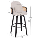 ΣΚΑΜΠΟ ΜΠΑΡ ΠΕΡΙΣΤΡΕΦΟΜΕΝΟ BECKER HM18251.02 PLYWOOD ΜΑΥΡΟ--ΕΚΡΟΥ ΥΦΑΣΜΑ 50x52x100Υ 2τμχ
