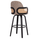 ΣΚΑΜΠΟ ΜΠΑΡ ΠΕΡΙΣΤΡΕΦΟΜΕΝΟ BECKER HM18251.03 PLYWOOD ΜΑΥΡΟ--ΚΑΦΕ ΥΦΑΣΜΑ 50x52x100Υ 2τμχ