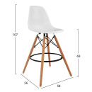 ΣΚΑΜΠΟ ΜΠΑΡ RENATA HM0173.01 ΛΕΥΚΟ 58x56x107Υ εκ. 4τμχ