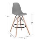 ΣΚΑΜΠΟ ΜΠΑΡ RENATA HM0173.10 ΓΚΡΙ 58x56x107Υ εκ. 4τμχ