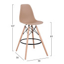 ΣΚΑΜΠΟ ΜΠΑΡ RENATA HM0173.45 ΚΑΠΟΥΤΣΙΝΟ 58x56x107Υ εκ. 4τμχ
