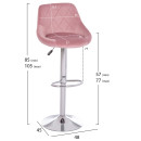 ΣΚΑΜΠΟ ΜΠΑΡ ROSE HM204.42 ΜΕ ΑΜΟΡΤΙΣΕΡ ΧΡΩΜΙΟΥ & ΣΑΠΙΟ ΜΗΛΟ ΒΕΛΟΥΔΟ 48x45x105Υεκ. 2τμχ