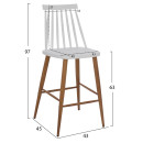 ΣΚΑΜΠΟ ΜΠΑΡ VANESSA HM9300.01 ΛΕΥΚΟ ΜΕΣΑΙΟΥ ΥΨΟΥΣ 43x45x97Υεκ. 2τμχ