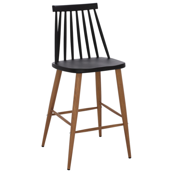 ΣΚΑΜΠΟ ΜΠΑΡ VANESSA ΜΑΥΡΟ ΜΕΣΑΙΟΥ ΥΨΟΥΣ HM9300.02  43x45x97Υεκ. 2τμχ