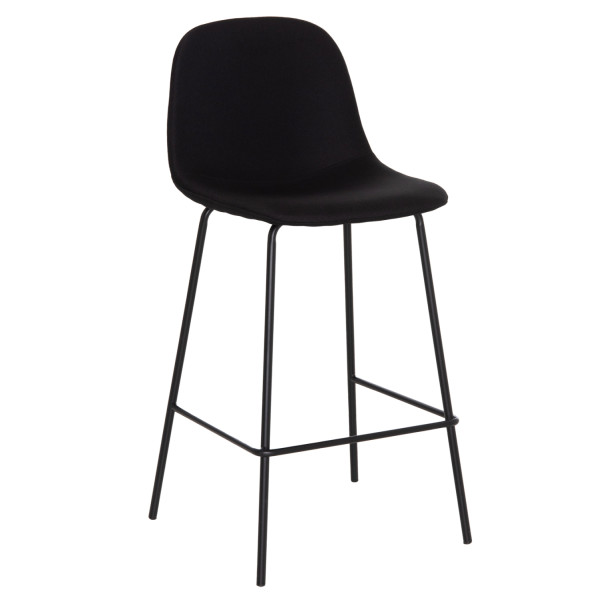 ΣΚΑΜΠΟ ΜΠΑΡ VINCENT HM9298.24 ΜΕΣΑΙΟΥ ΥΨΟΥΣ-ΜΑΥΡΟ ΥΦΑΣΜΑ-ΜΕΤΑΛΛΙΚΑ ΠΟΔΙΑ 43x50x92,5Υεκ 4τμχ